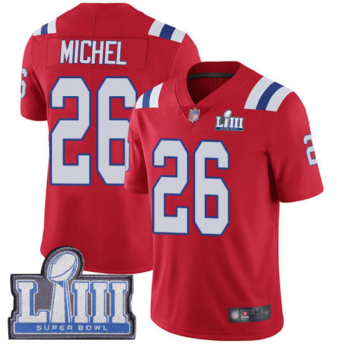 New England Patriots Football #26 Super Bowl LIII Bound Limited Red Men Sony Michel Alternate NFL Jersey->new england patriots->NFL Jersey
